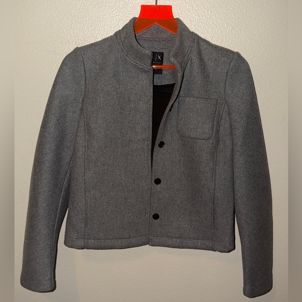 A|X Armani Exchange Wool Blend Gray Coat Size Small